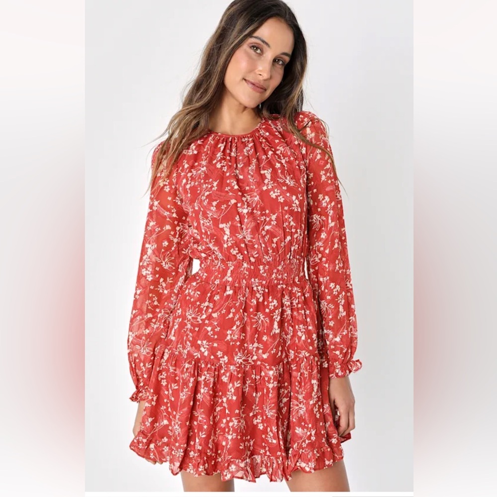Lulu's Scarlet Floral Dress